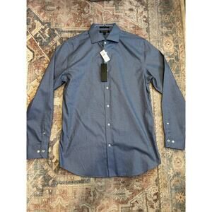 Banana Republic NWT 100% Cotton Blue Check Button Up, Sz Medium